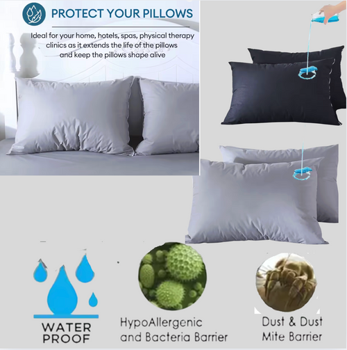 SilentSleep™ Pillow Protector – Waterproof & Hypoallergenic